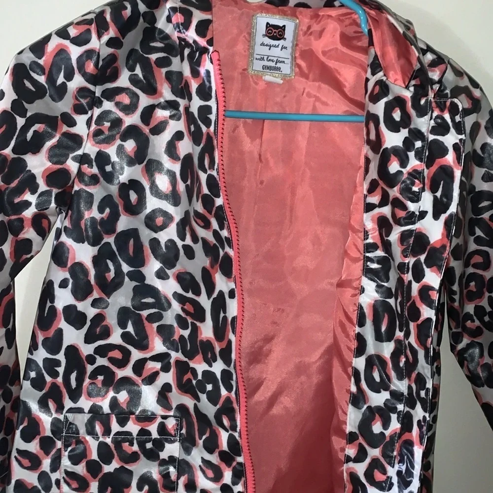 Gymboree Leopard Print Raincoat - Pink and Black